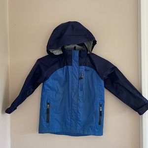 REI Co-op Rainwall Rain Jacket - Kids' size 4-5, color blue.
